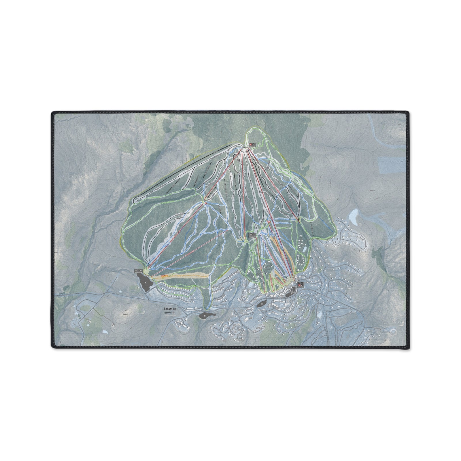 Stratton Mountain, Vermont Ski Resort Map Heavy Duty Floor Mat