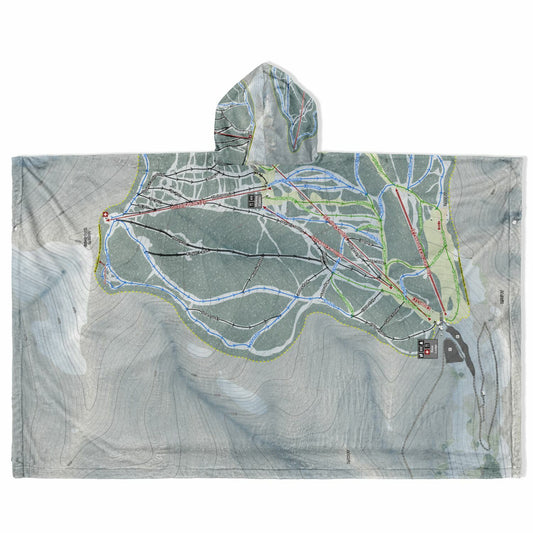 Red Lodge, Montana Ski Resort Map Flannel Blanket Poncho
