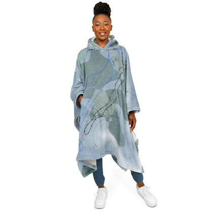 Leavenworth Ski Hill, Washington Ski Resort Map Flannel Blanket Poncho
