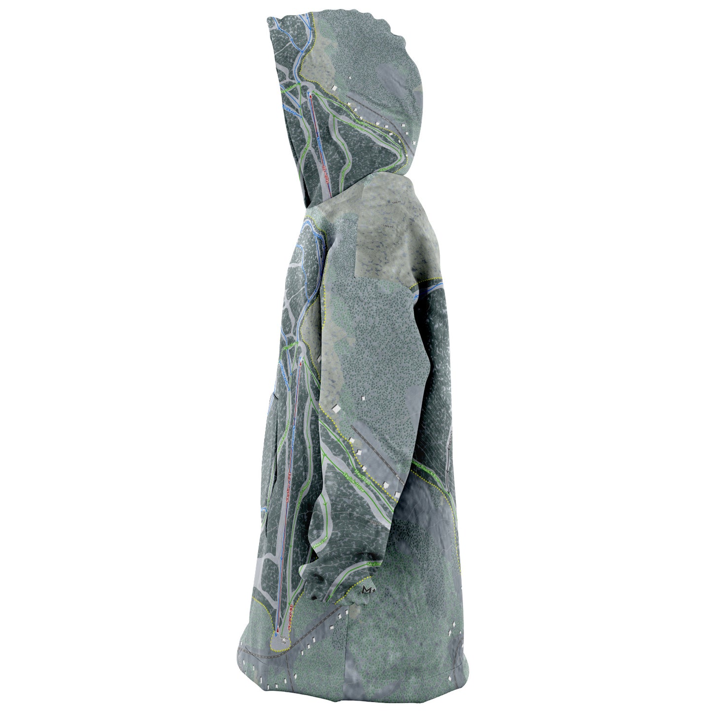 Mt Abram, Maine Ski Trail Map - Snug Hoodie