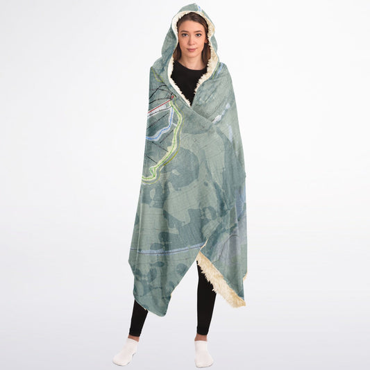 Ragged Mountain, New Hampshire Ski Trail Map - Adult Hooded Blanket