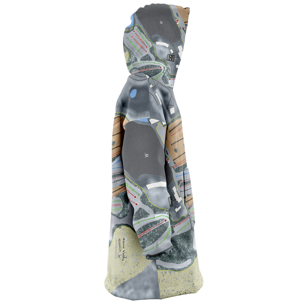 Alpine Valley, Michigan Ski Trail Map Snug Hoodie