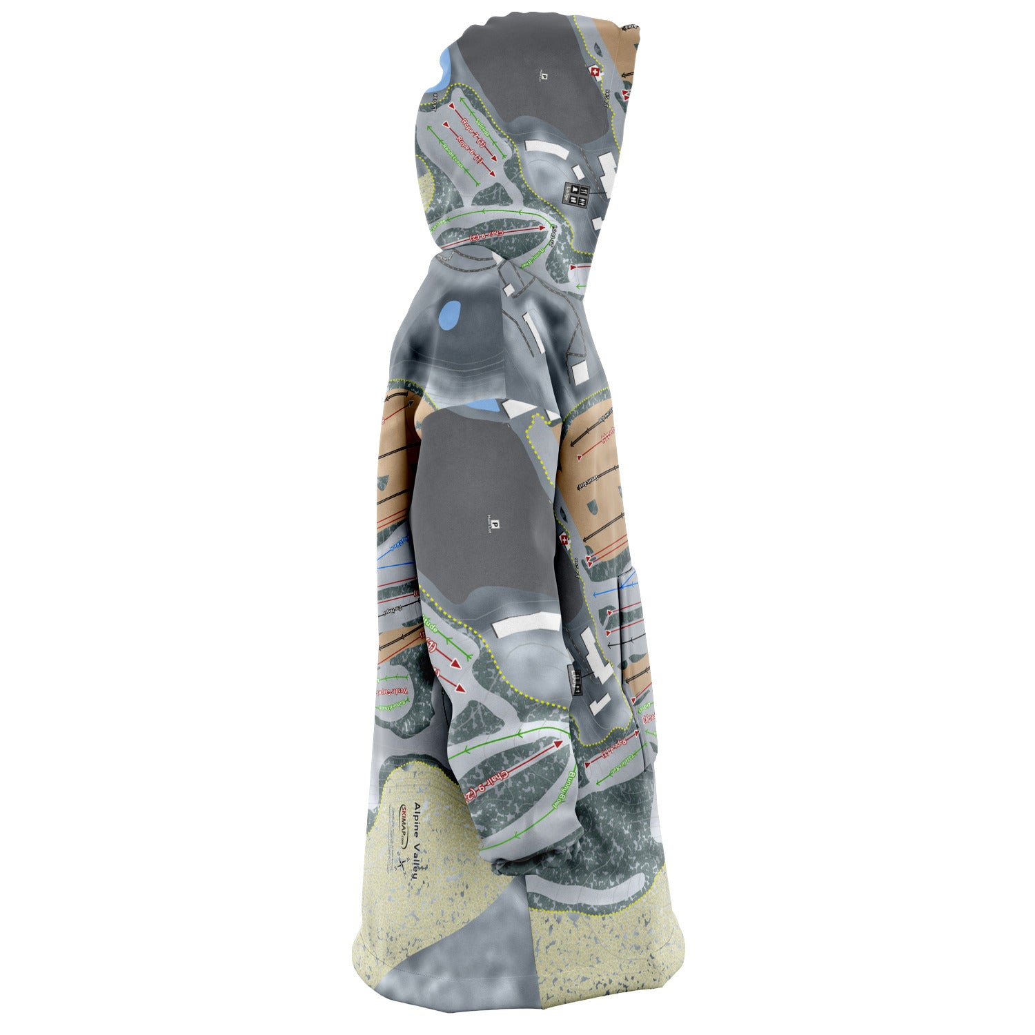 Alpine Valley, Michigan Ski Trail Map Snug Hoodie