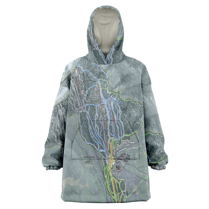 Saddleback, Maine Ski Trail Map - Snug Hoodie - Powderaddicts