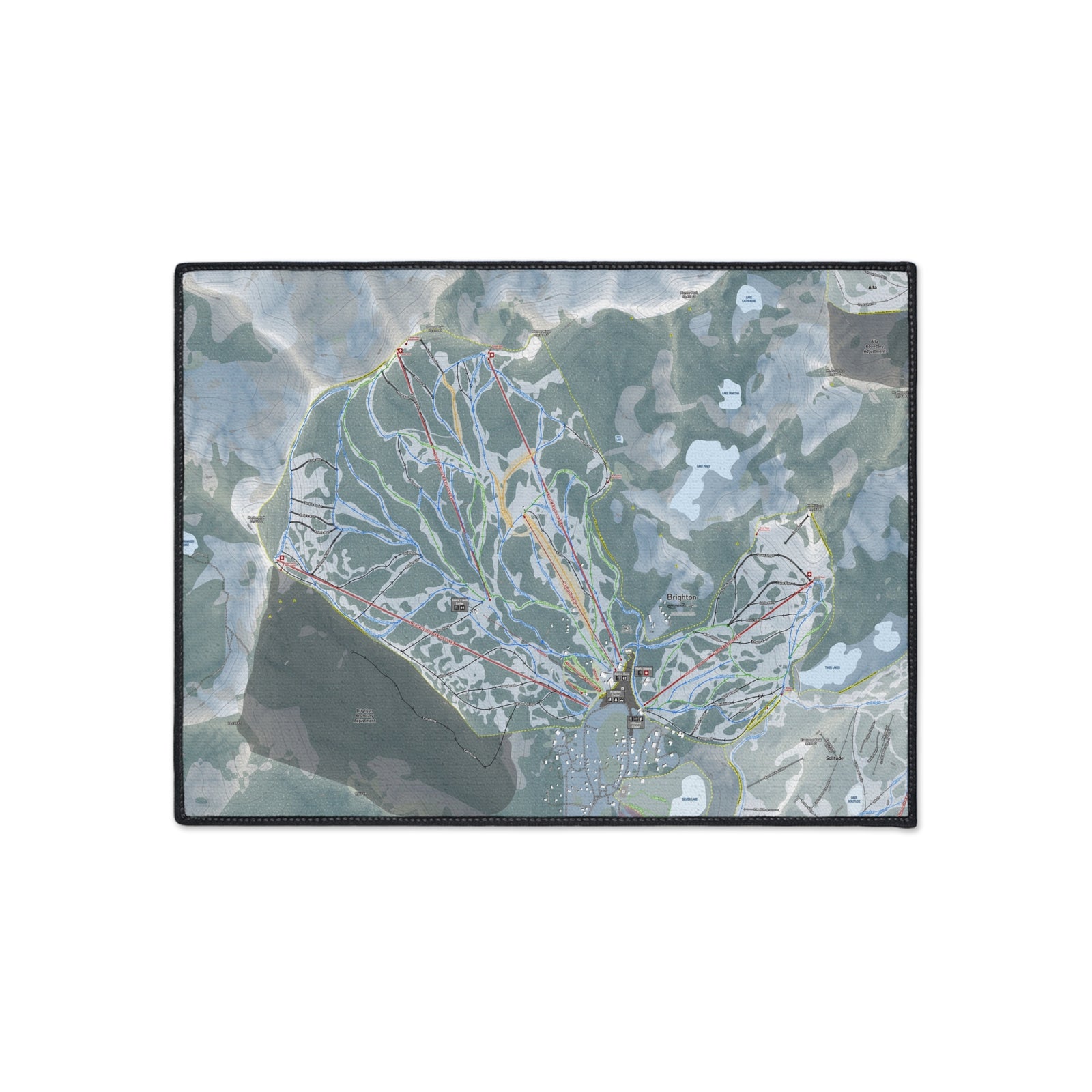 Brighton, Utah Ski Resort Map Heavy Duty Floor Mat