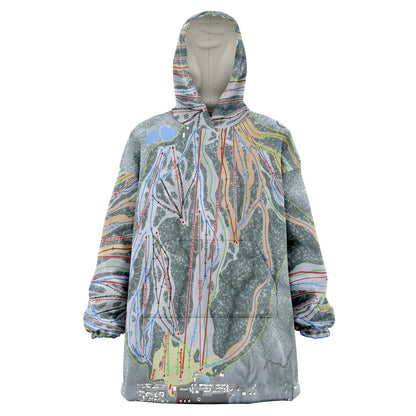 Snow Summit, California Ski Trail Map - Snug Hoodie - Powderaddicts