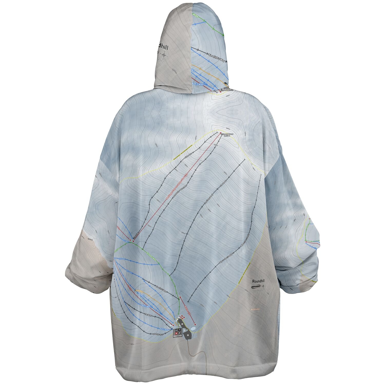 Roundhill, New Zealand Ski Trail Map - Snug Hoodie