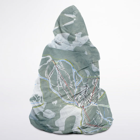 Discovery, Montana Ski Trail Map - Youth Hooded Blanket