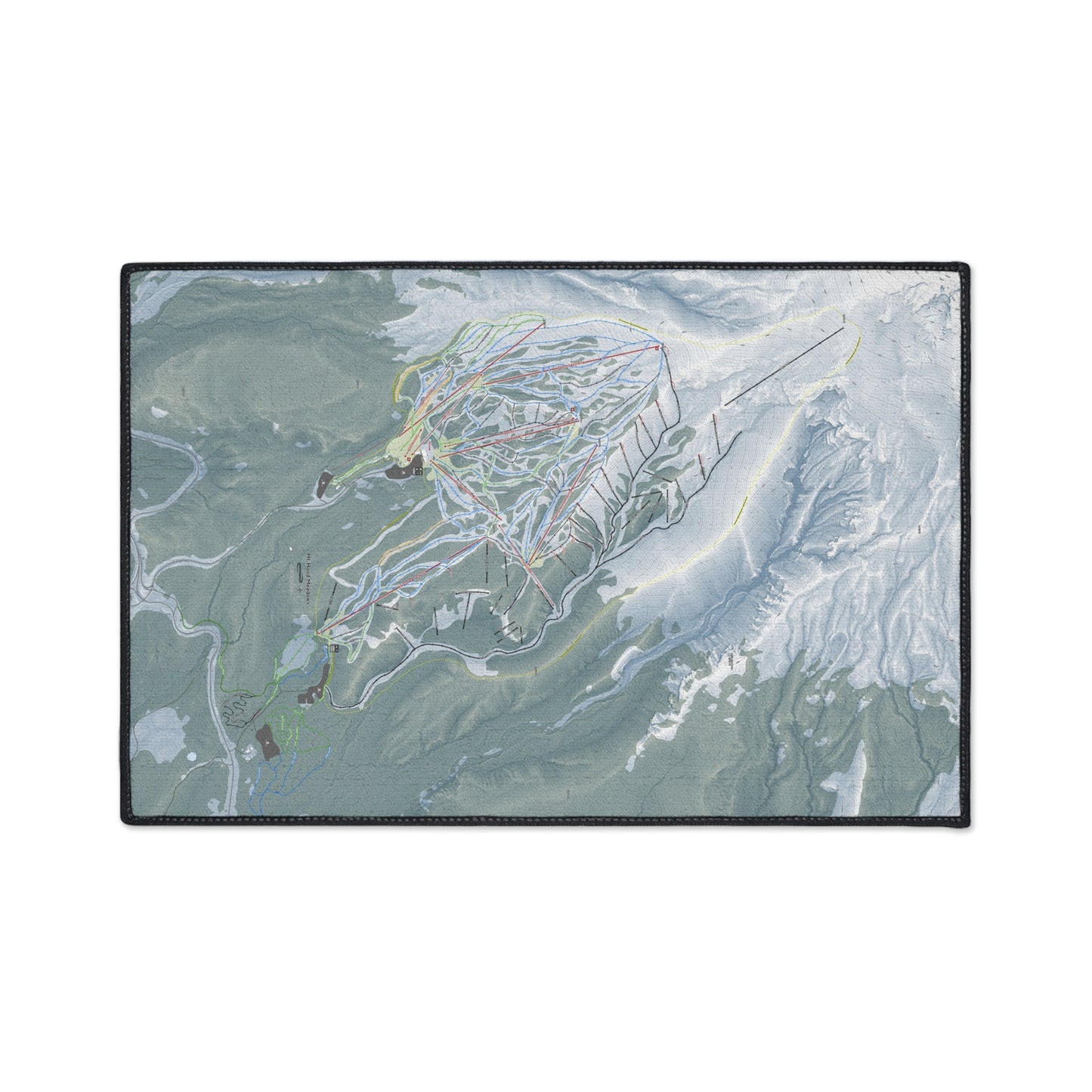 Mt Hood Meadows, Oregon Ski Resort Map Heavy Duty Floor Mat