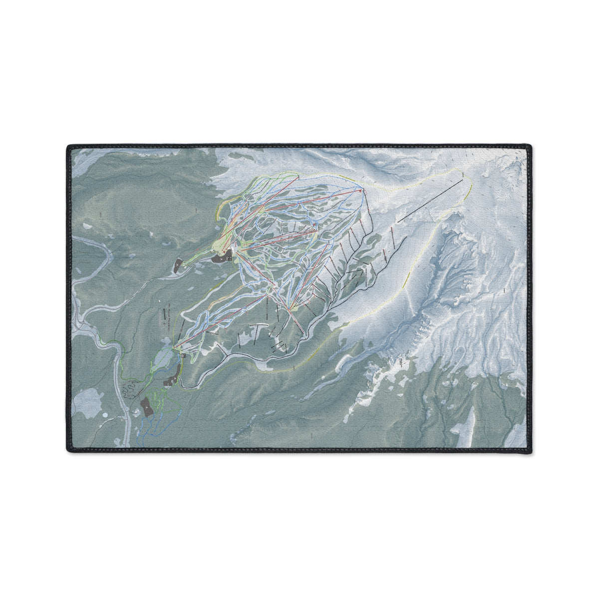 Mt Hood Meadows, Oregon Ski Resort Map Heavy Duty Floor Mat