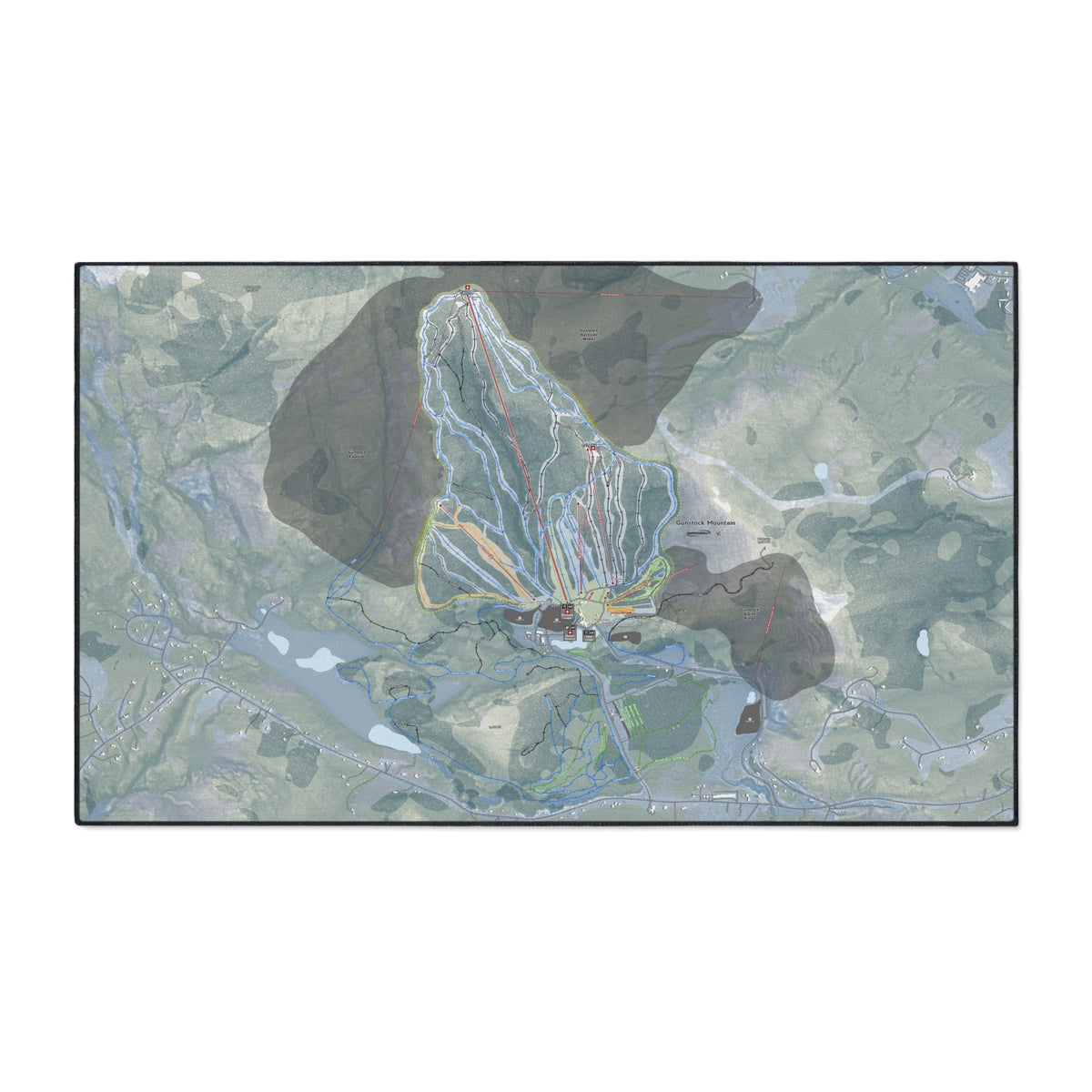 Gunstock Mountain, New Hampshire Ski Resort Map Heavy Duty Floor Mat
