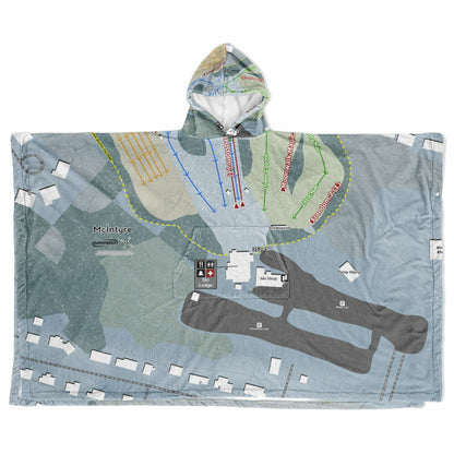 McIntyre, New Hampshire Ski Resort Map Flannel Blanket Poncho