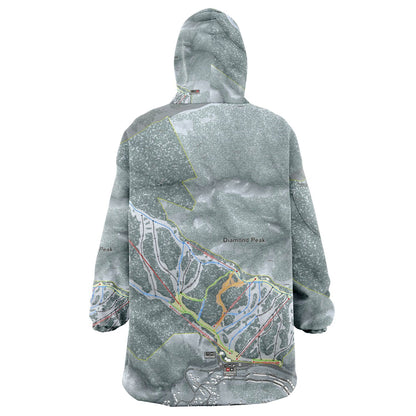 Diamond Peak, Nevada Ski Trail Map - Snug Hoodie - Powderaddicts