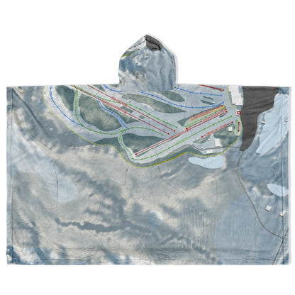 Bittersweet, Michigan Ski Resort Map Flannel Blanket Poncho