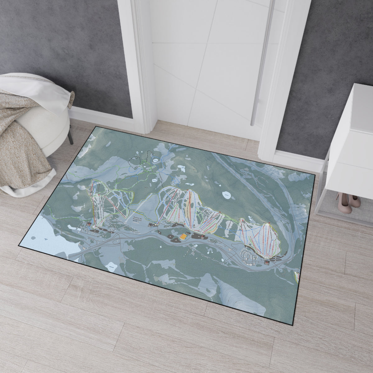 Summit At Snoqualmie, Washington Ski Resort Map Heavy Duty Floor Mat