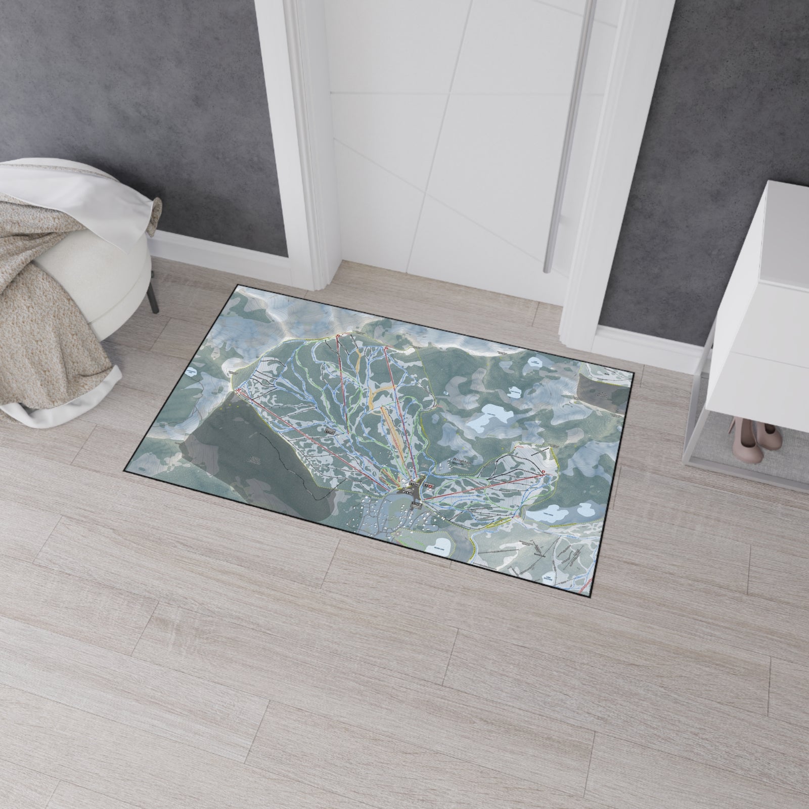 Brighton, Utah Ski Resort Map Heavy Duty Floor Mat