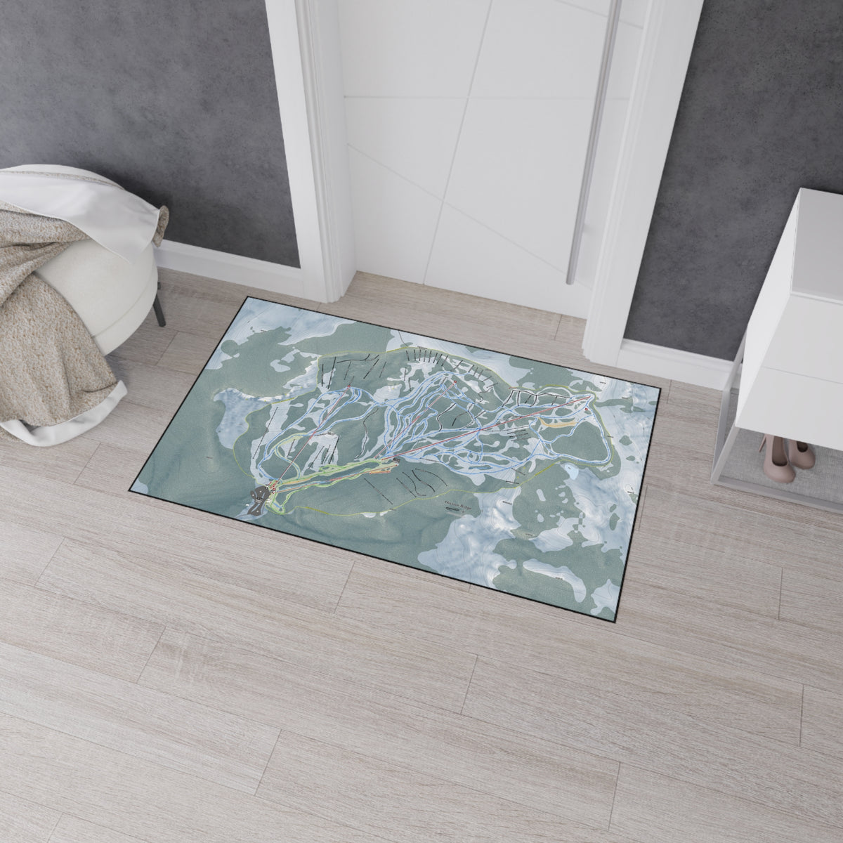 Mission Ridge, Washington Ski Resort Map Heavy Duty Floor Mat