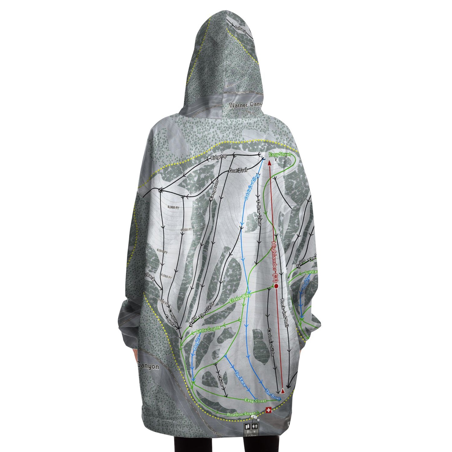 Warner Canyon, Oregon Ski Trail Map Snug Hoodie