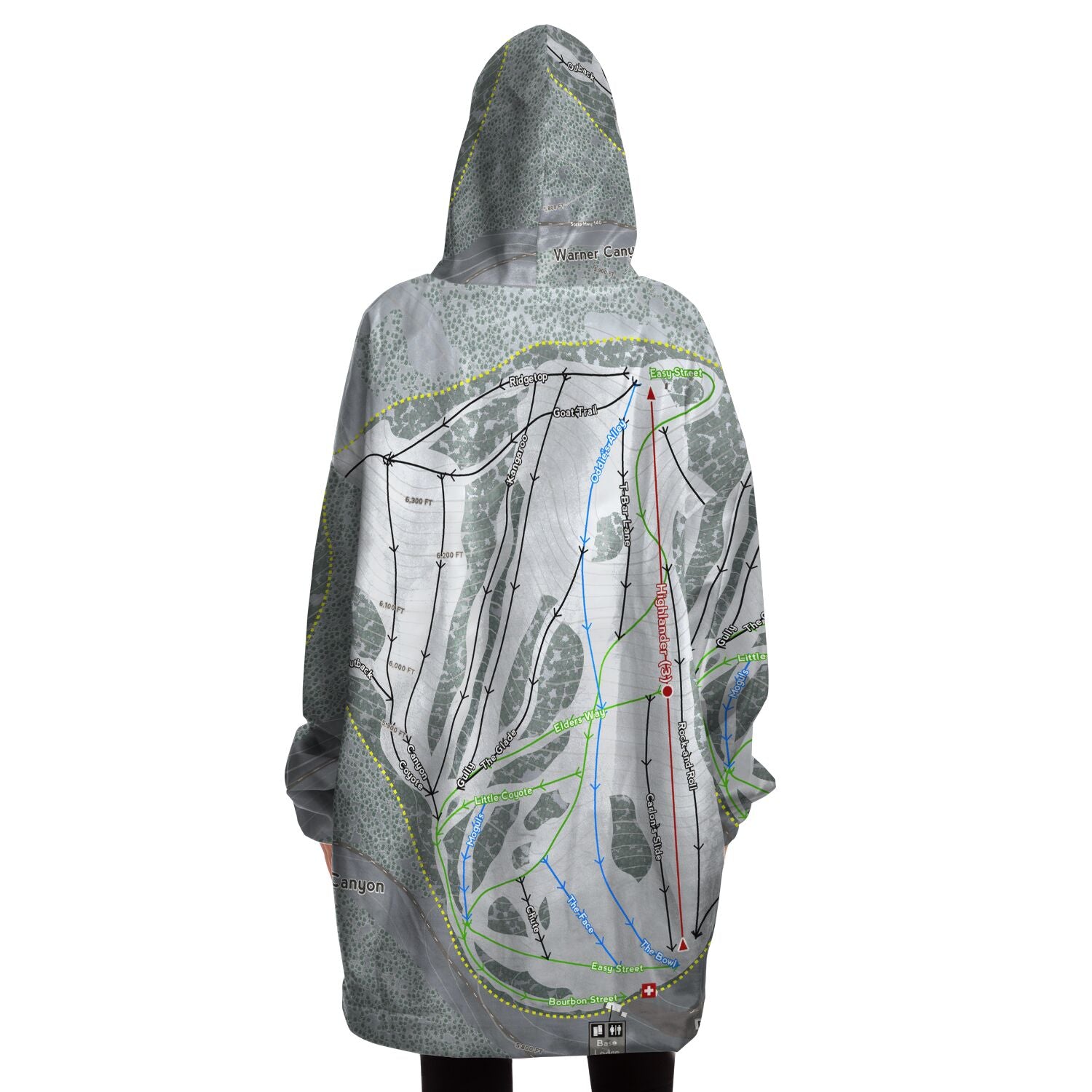 Warner Canyon, Oregon Ski Trail Map Snug Hoodie