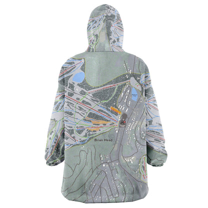 Brian Head, Utah Ski Trail Map - Snug Hoodie - Powderaddicts