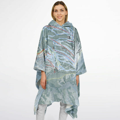 Snowmass, Colorado Ski Resort Map Flannel Blanket Poncho