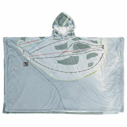 Sitzmark, Washington Ski Resort Map Flannel Blanket Poncho