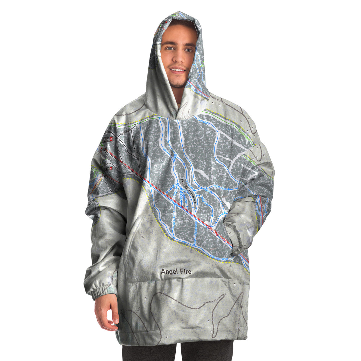 Angel Fire, New Mexico Ski Trail Map - Snug Hoodie