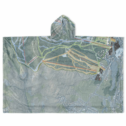Mount Snow, Vermont Ski Resort Map Flannel Blanket Poncho