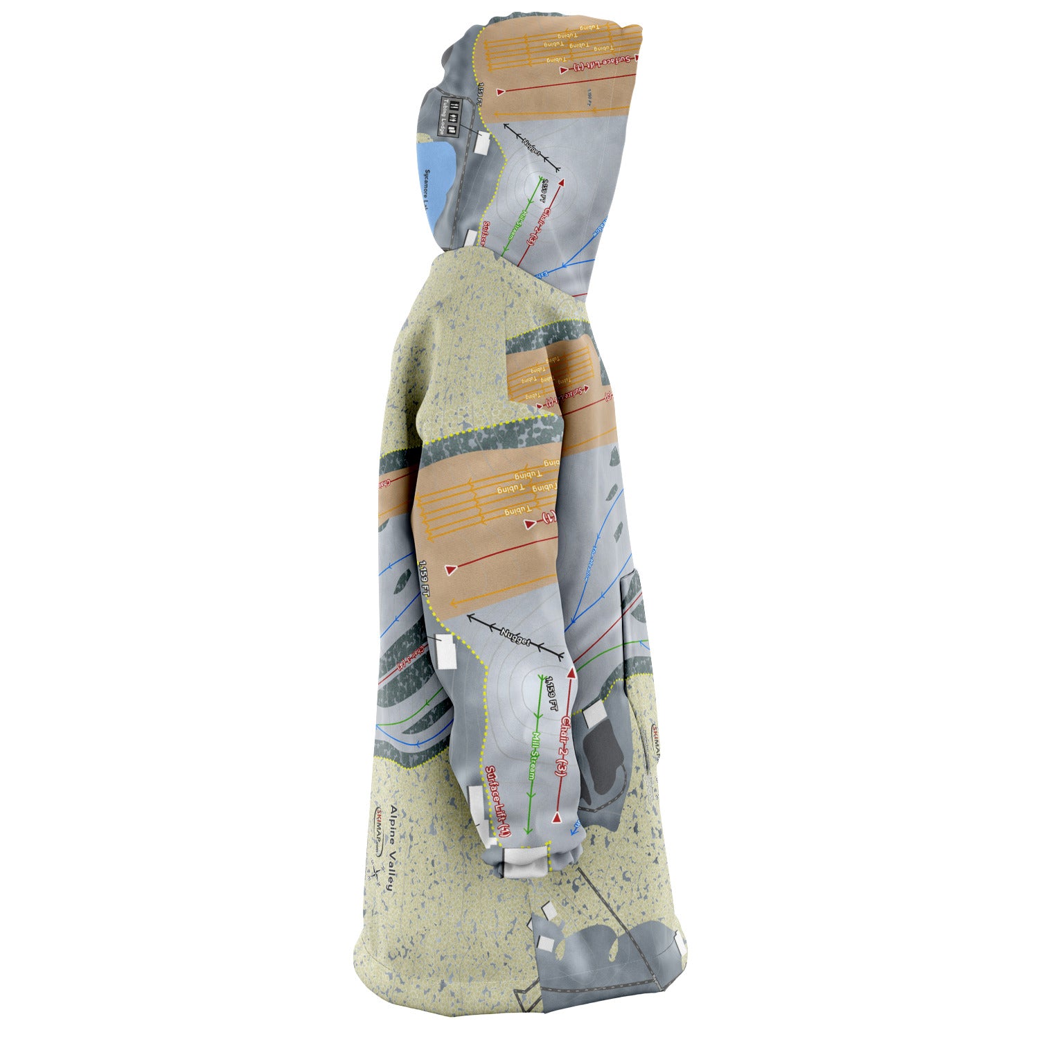 Alpine Valley, Ohio Ski Trail Map - Snug Hoodie