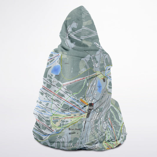 Brian Head, Utah Ski Trail Map - Youth Hooded Blanket
