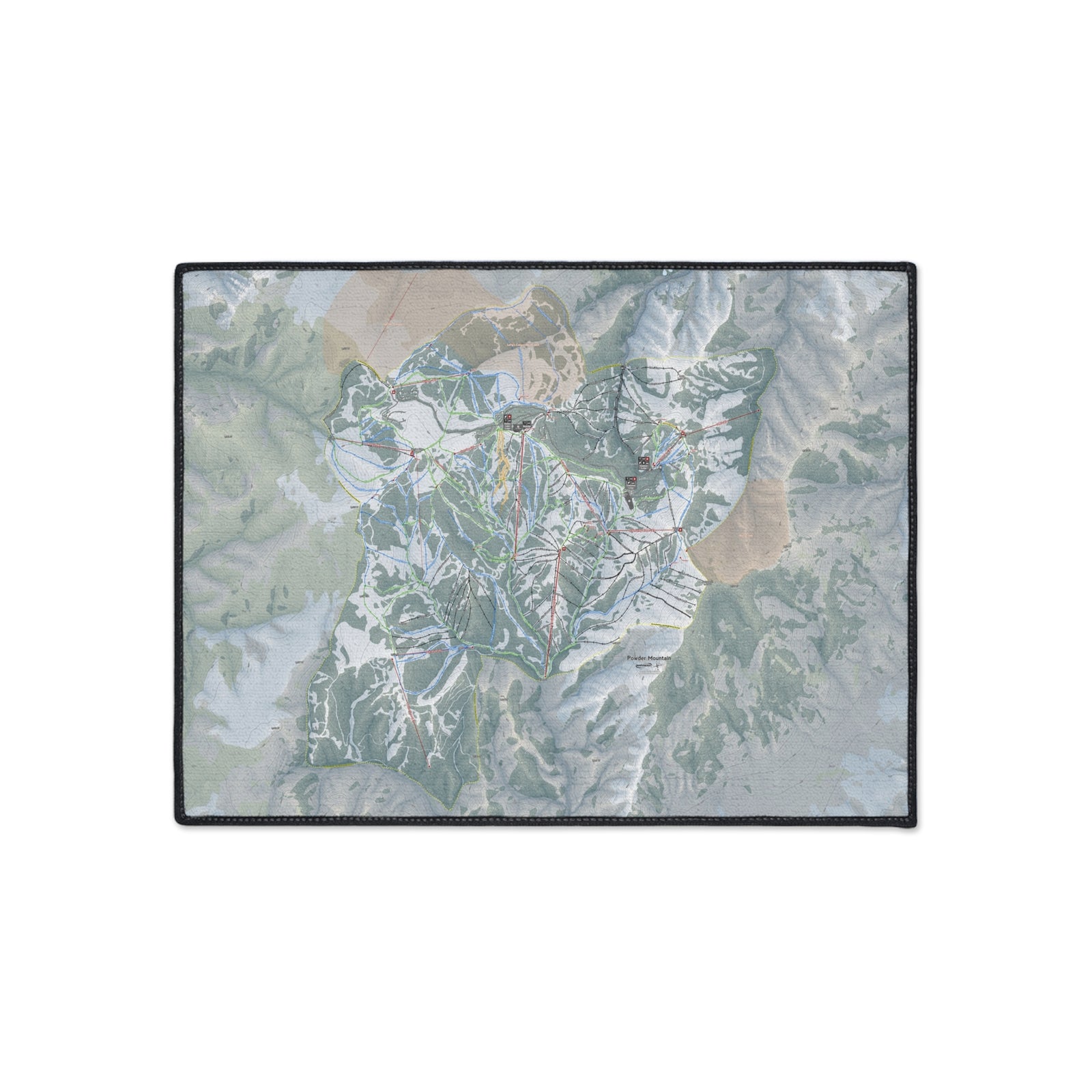 Powder Mountain, Utah Ski Resort Map Heavy Duty Floor Mat