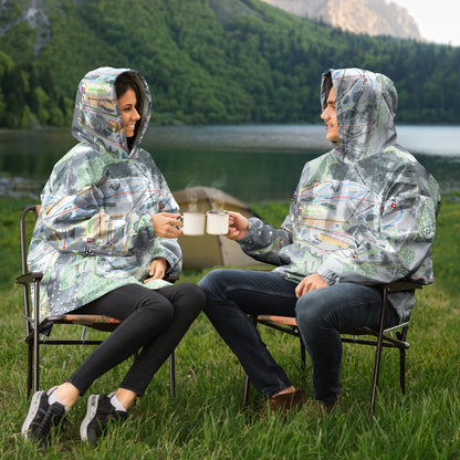 Mont Ripley, Michigan Ski Trail Map Snug Hoodie - Powderaddicts