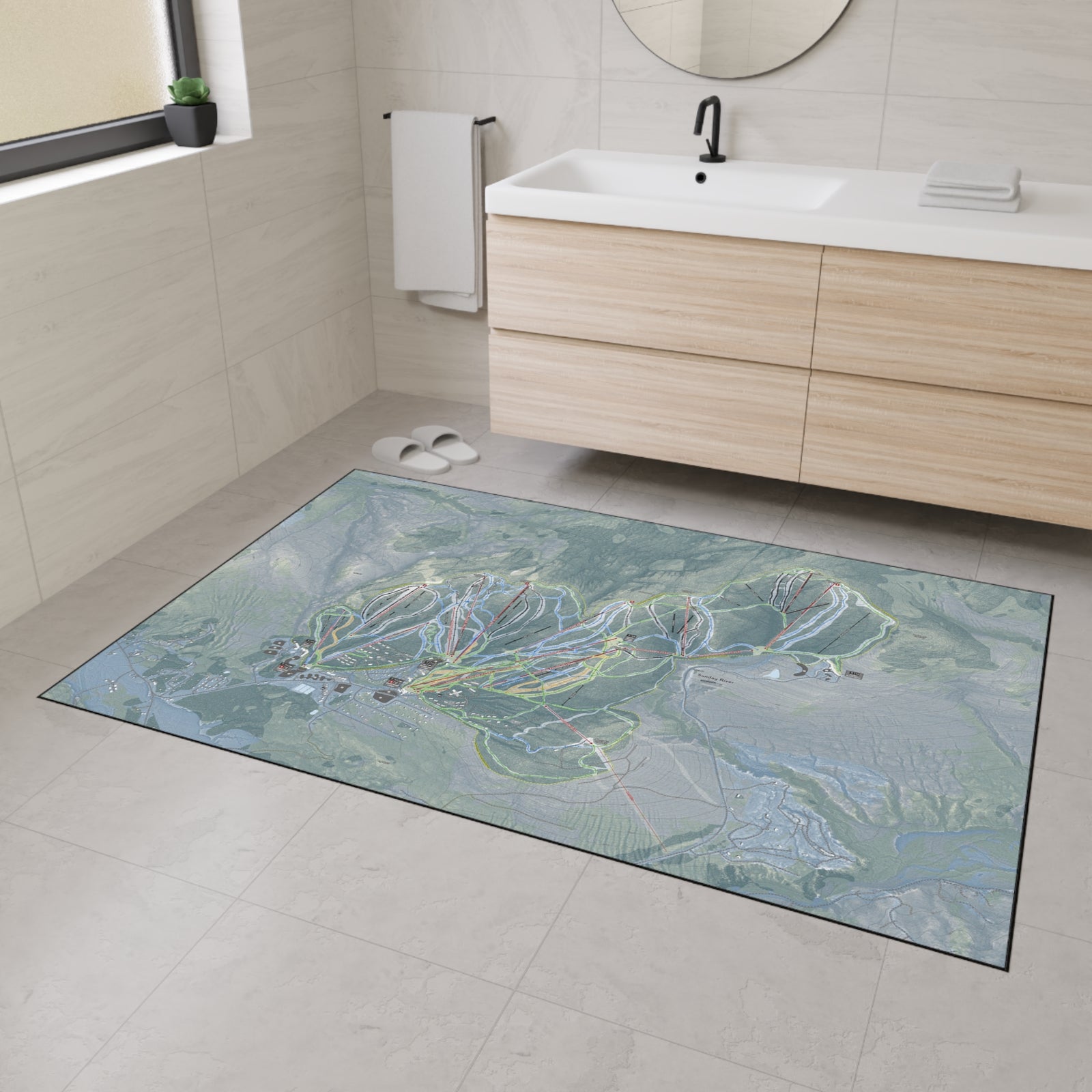 Sunday River, Maine Ski Resort Map Heavy Duty Floor Mat