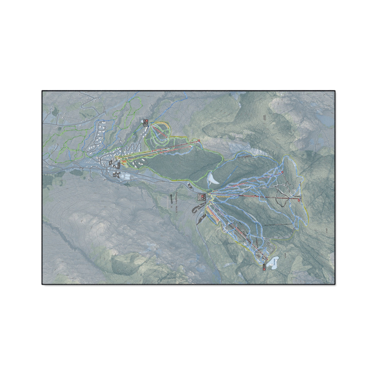 Smugglers Notch, Vermont Ski Resort Map Heavy Duty Floor Mat