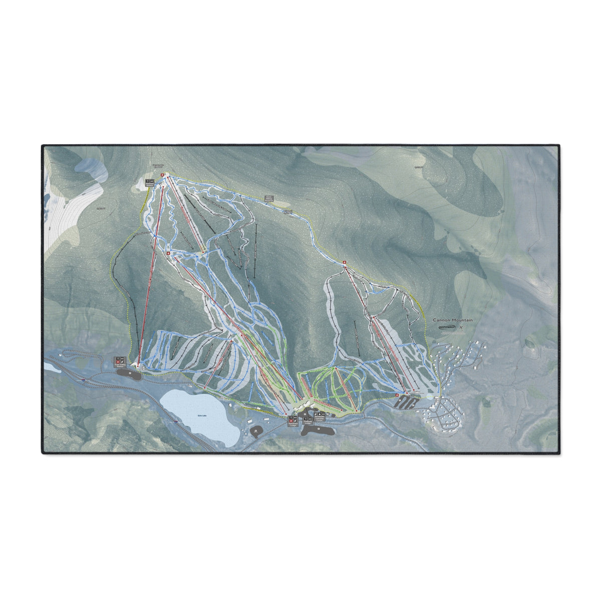 Cannon Mountain, New Hampshire Ski Resort Map Heavy Duty Floor Mat