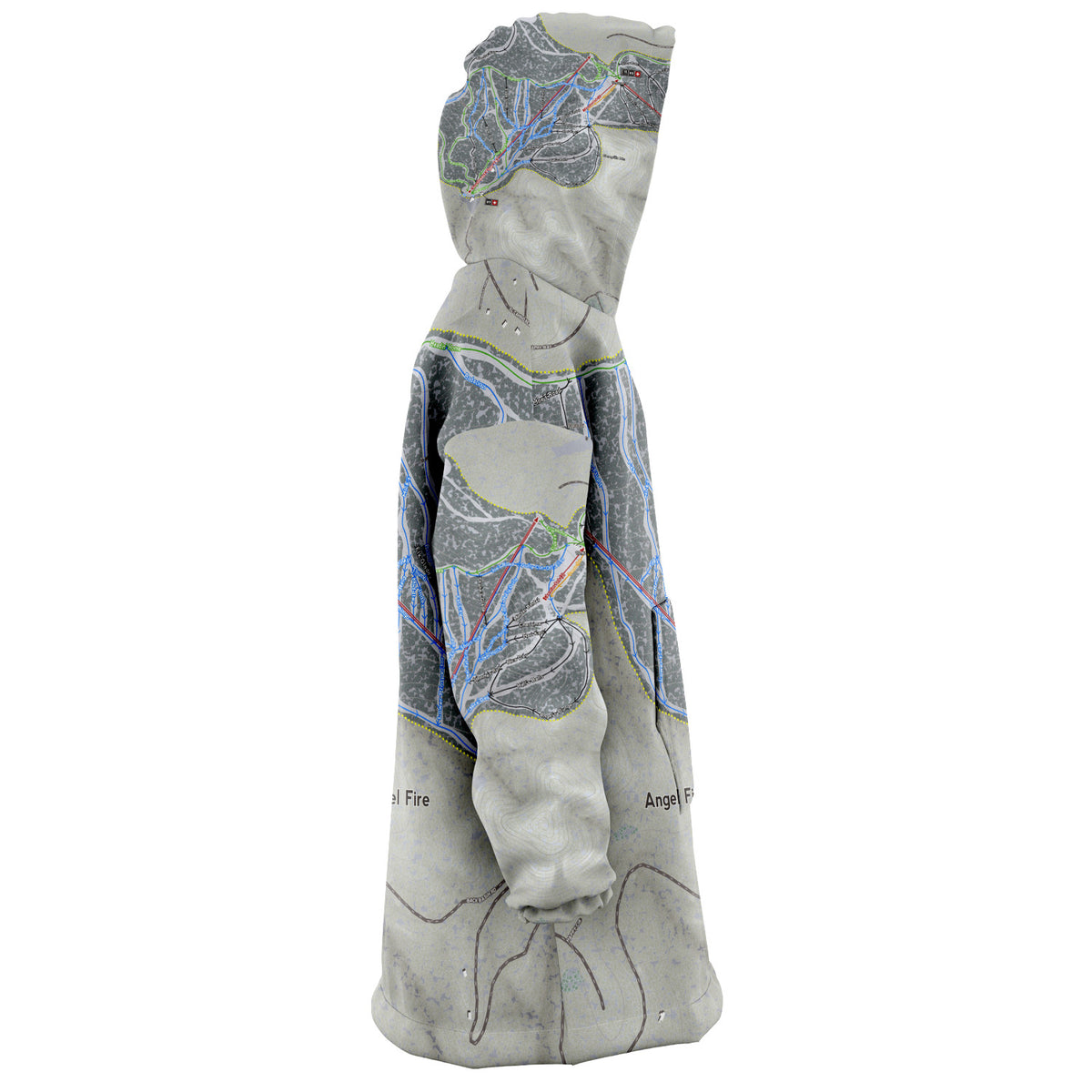 Angel Fire, New Mexico Ski Trail Map - Snug Hoodie