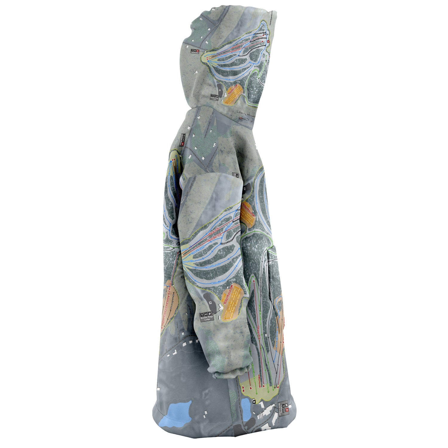 Liberty Mountain, Pennsylvania Ski Trail Map Snug Hoodie