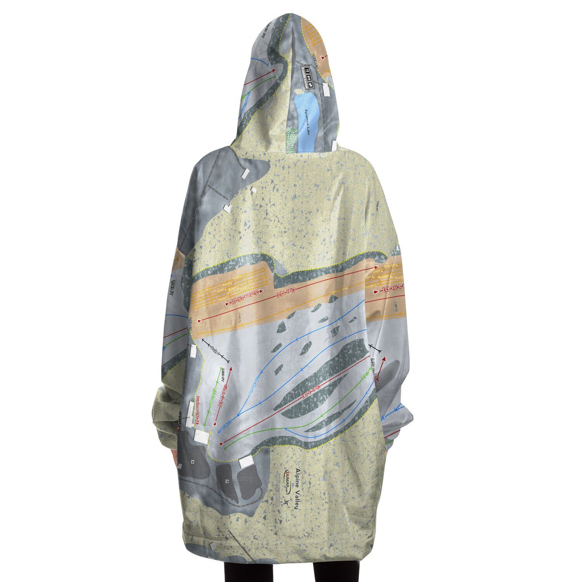 Alpine Valley, Ohio Ski Trail Map - Snug Hoodie