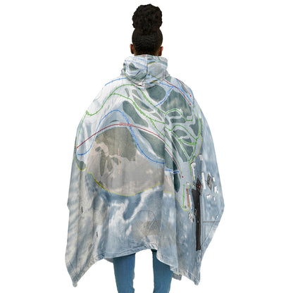 Caberfae Peaks, Michigan Ski Resort Map Flannel Blanket Poncho