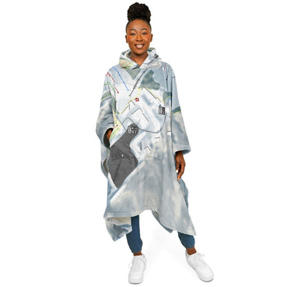 Swiss Valley, Michigan Ski Resort Map Flannel Blanket Poncho