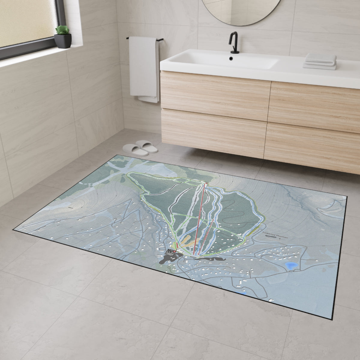 Timberline Mountain, West Virginia Ski Resort Map Heavy Duty Floor Mat