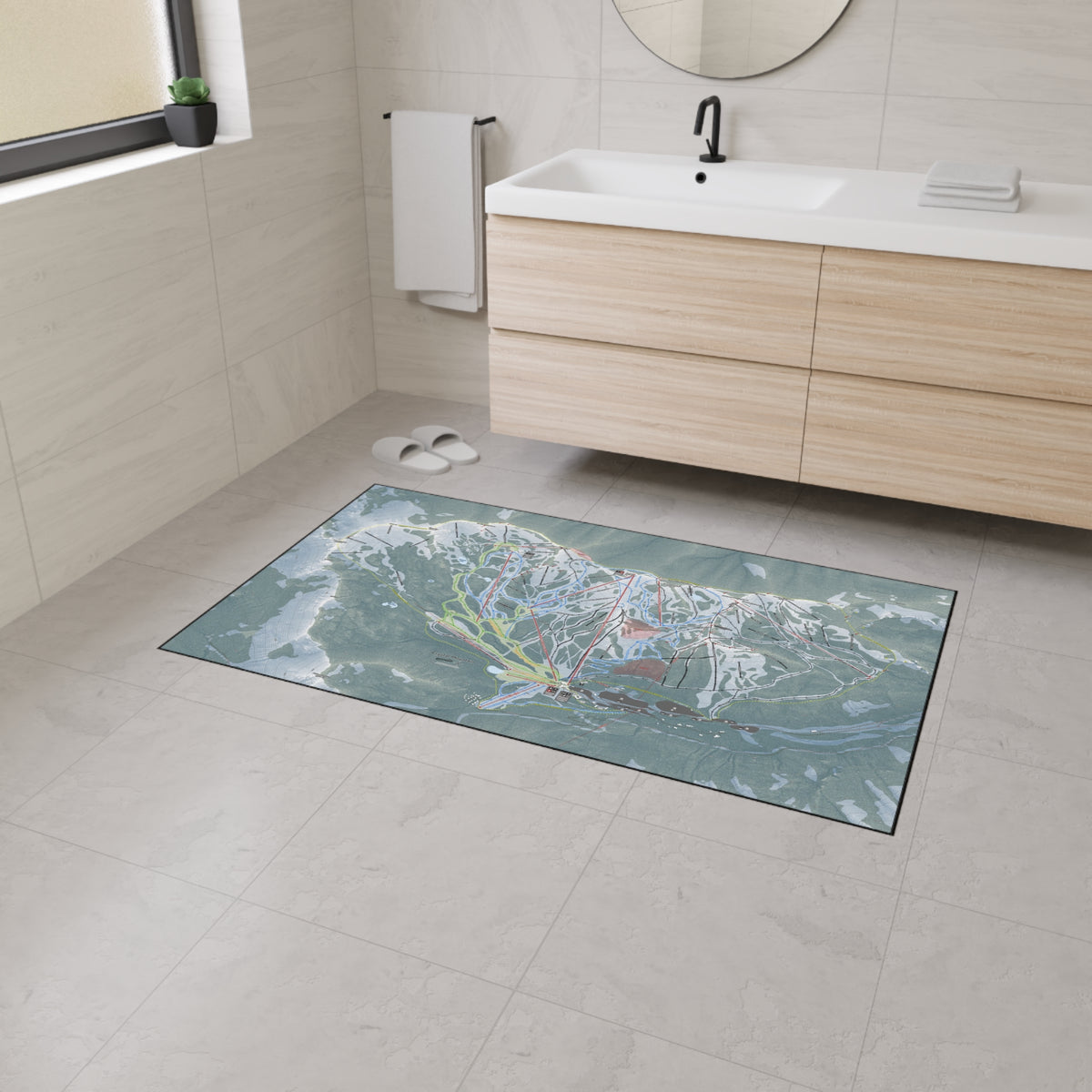 Crystal Mountain, Washington Ski Resort Map Heavy Duty Floor Mat