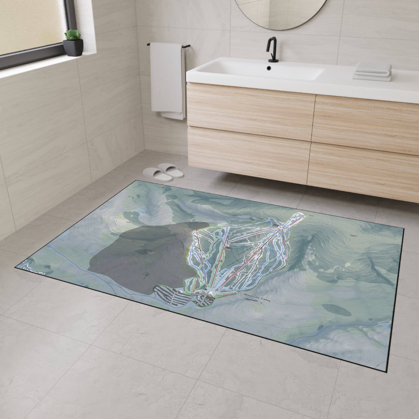 Waterville Valley, New Hampshire Ski Resort Map Heavy Duty Floor Mat