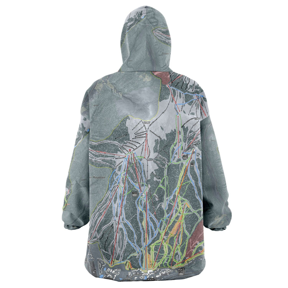 Copper Mountain, Colorado Ski Trail Map - Snug Hoodie