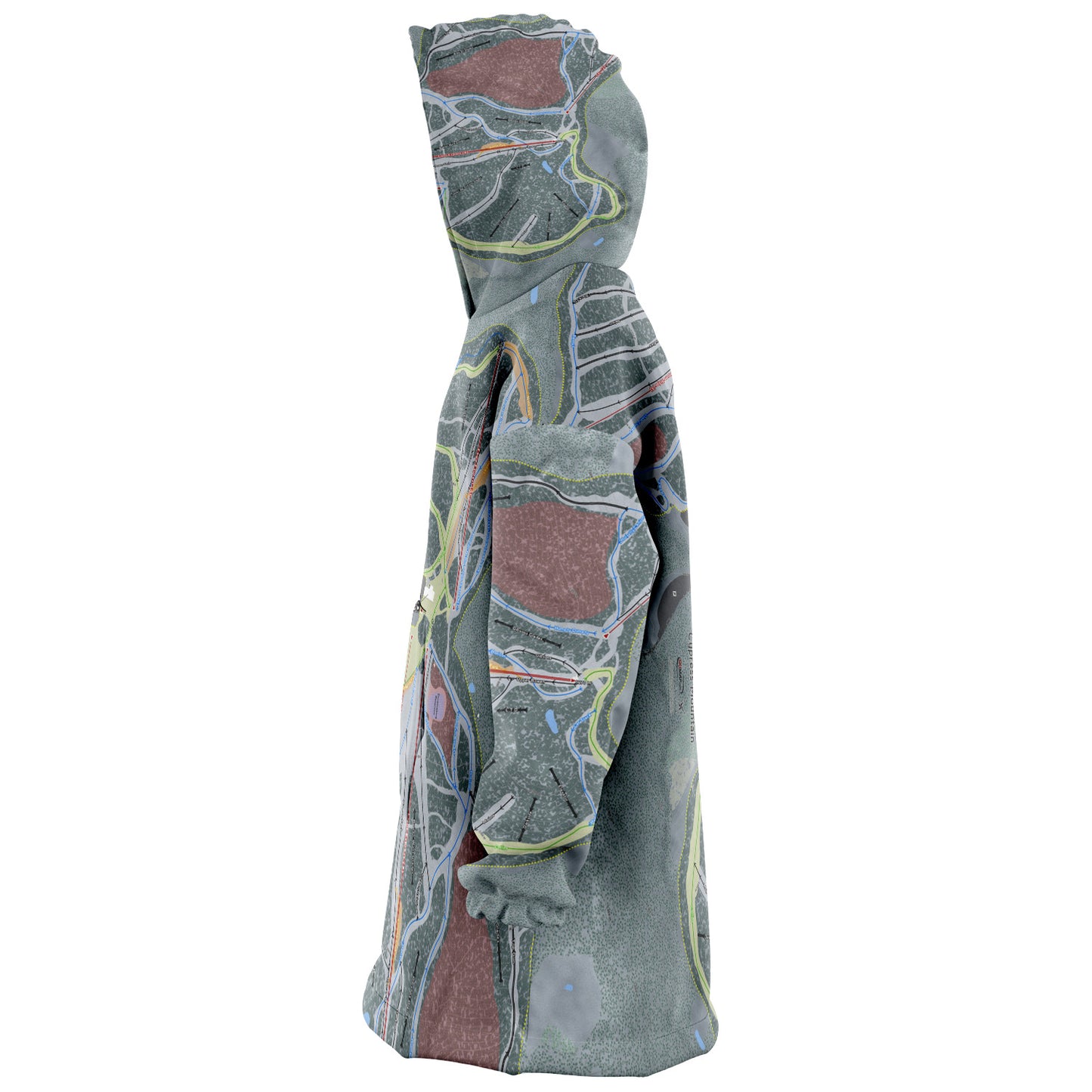 Cypress Mountain, British Columbia Ski Trail Map Snug Hoodie
