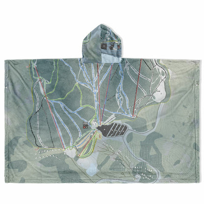 Le Massif De Charlevoix, Quebec Ski Resort Map Flannel Blanket Poncho