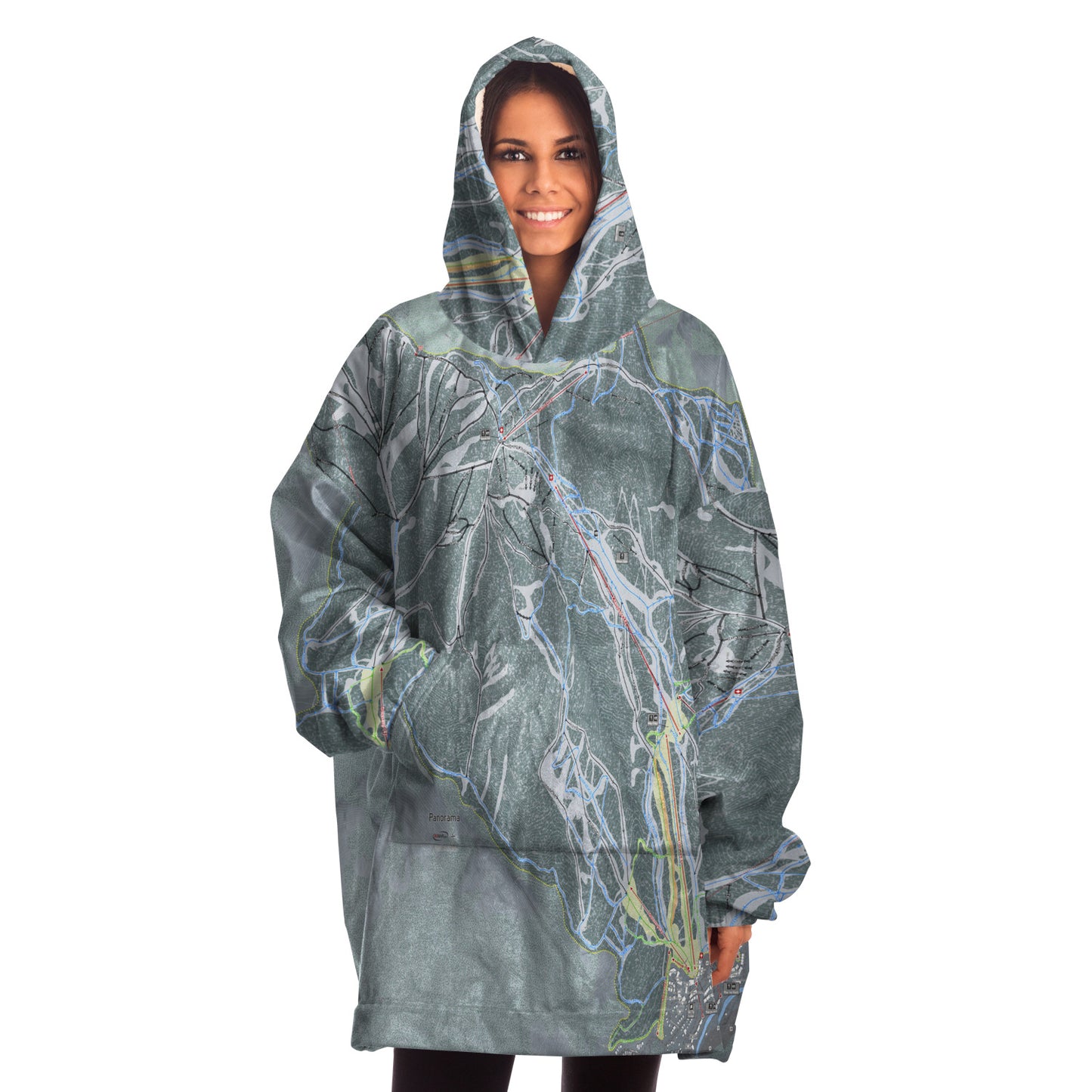 Panorama, British Columbia Ski Trail Map - Snug Hoodie - Powderaddicts