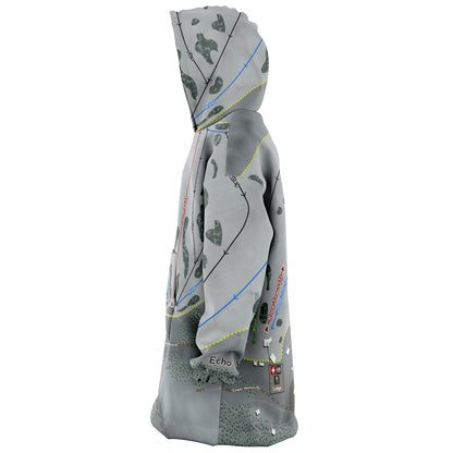Echo Valley, Washington Ski Trail Map Snug Hoodie - Powderaddicts