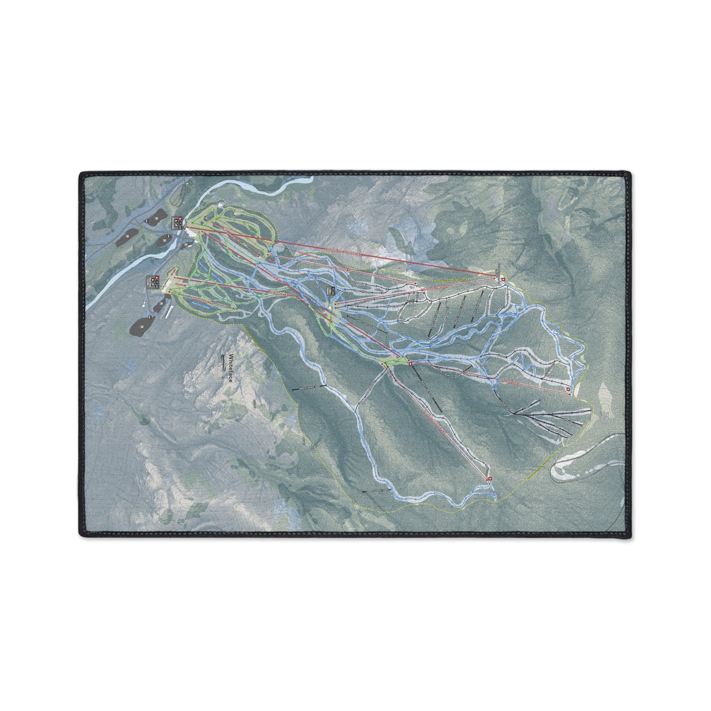 Whiteface Mountain, New York Ski Resort Map Heavy Duty Floor Mat