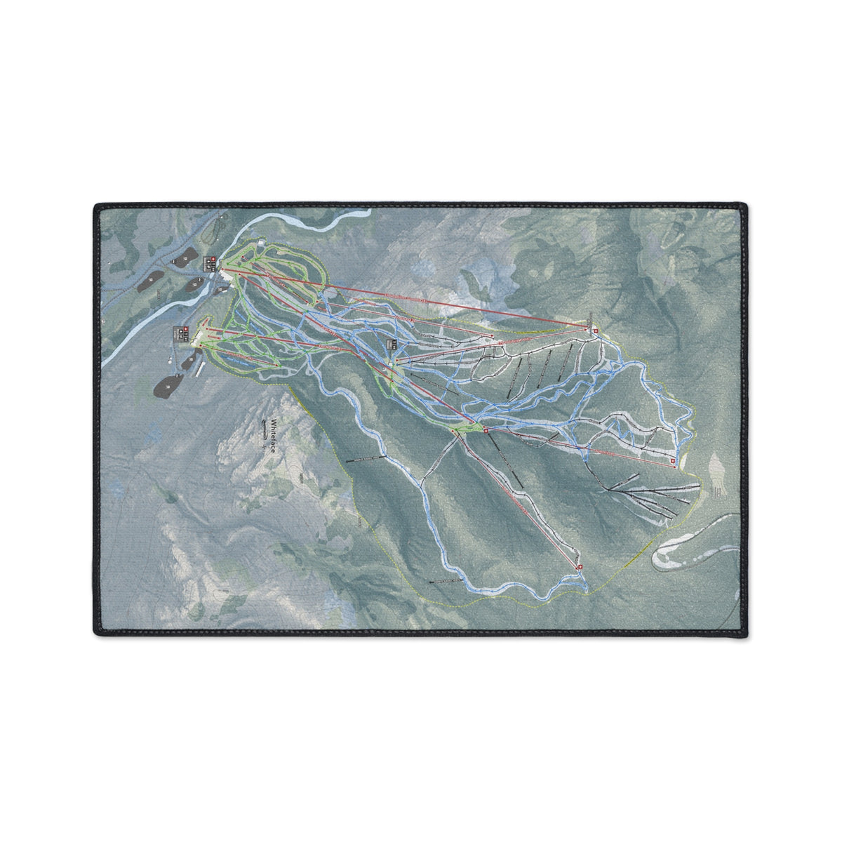 Whiteface Mountain, New York Ski Resort Map Heavy Duty Floor Mat
